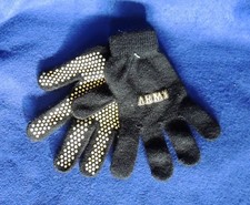 Child's Youth Small Mittens/Gloves Boys Kids' Black Army 5-1/2" x 4" Grip Dots