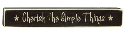 #ad Cherish The Simple Things Engraved Wood Block Sign 12quot; Distressed $3.99
