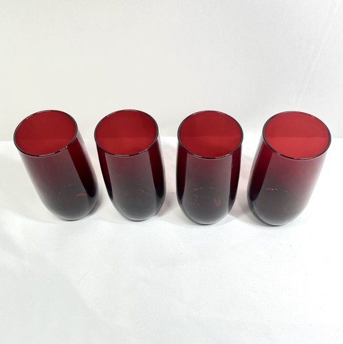 Anchor Hocking Rubinrot Glas Becher 4er Set 12oz 5” hoch 2,5” breit - Bild 4 von 6