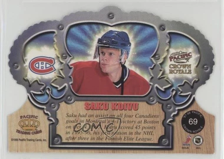 1997-98 Pacific Crown Royale Silver Saku Koivu #69 - Image 2 of 2