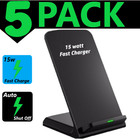 5 Pack Fast Charger Wireless Stand Dock Cradle for Samsung iPhone Android Phone