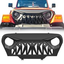 Front Shark Grille Compatible With Jeep Wrangler Rubicon Sahara Sport Tj 1997-20 Front Shark Grille Compatible With Jeep Wrangler Rubicon Sahara Sport Tj 1997-20