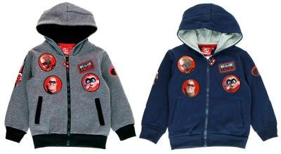 Disney Incredibles Jungen Zip Hoodie Kinder Superheld Neuheit Fleecejacke Pullover
