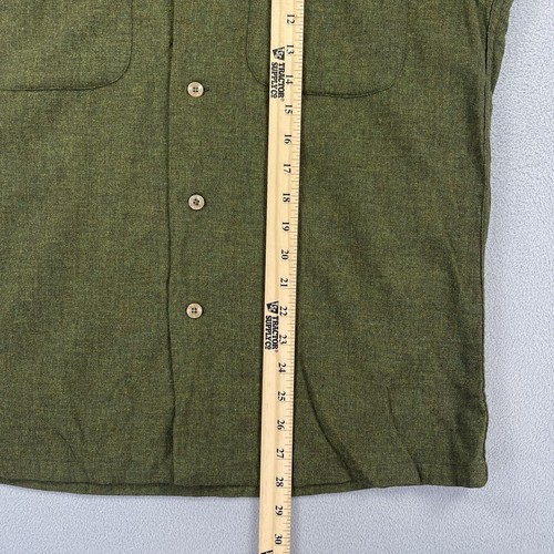 Vintage Pendleton Board Shirt Mens Medium Green Button Up 100% Virgin Wool 1960s - Picture 7 of 10