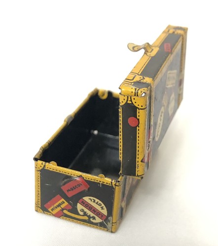 Vintage Early Marx Toys Tin Litho Metal Steamer Trunk With Hand Truck Dolly - Picture 4 of 14