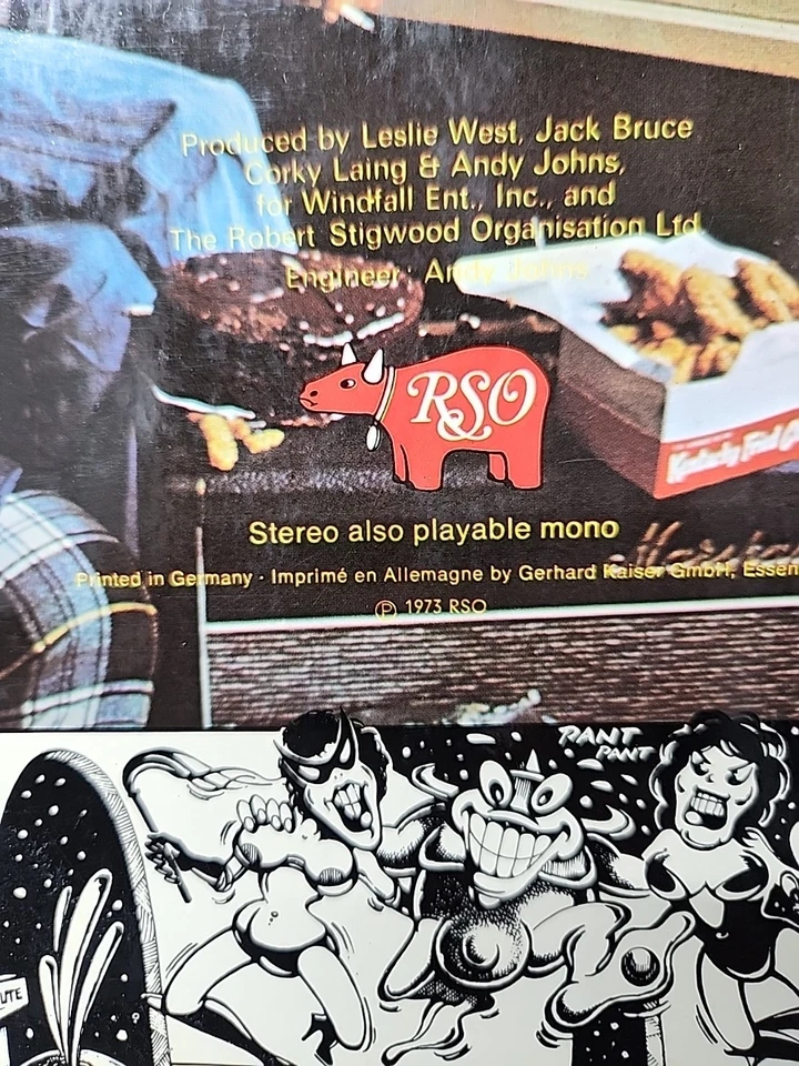 West, Bruce, & Laing Whatever Turns You On Lp Vinyl 1973 1st German Press VG+/NM Foto 4 de 4