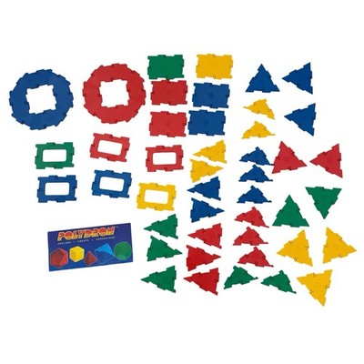 Vtg 44 Pc Polydron Building Set Lot Geometric Construction Tiles Manipulatives