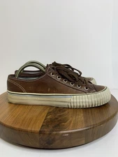 Pf Flyers Brown Leather Shoes Men 8 Women 9.5 Lace Up Vulcanized Sneaker
