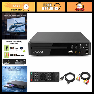Region Free HD DVD Player 1080P Upscaling PAL NTSC HDMI Coaxial RCA USB Remote