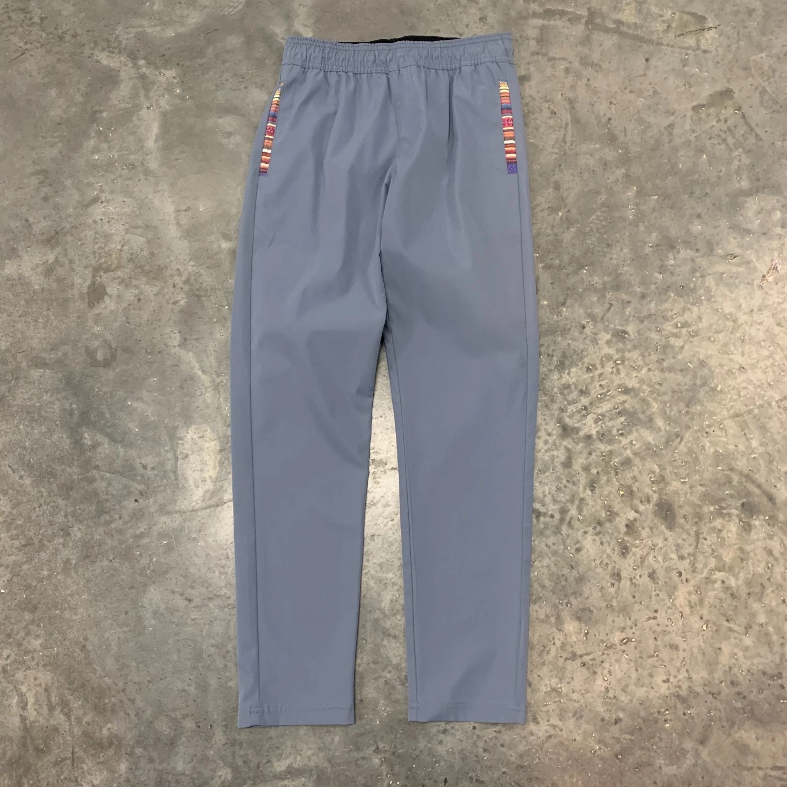 Wowie Sapien Pants Mens Small Blue Stretch Drawstring Tapered Fit Elastic
