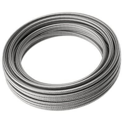 LuckIn 50ft Thickened 1/4'' Stainless Steel Cable, 7x19 Strand Aircraft Wire R...