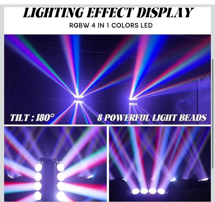 120 Watt Spider Moving Head Light 8 RGB LED DMX DJ Stage Party Moving Beam - Image 2 of 4