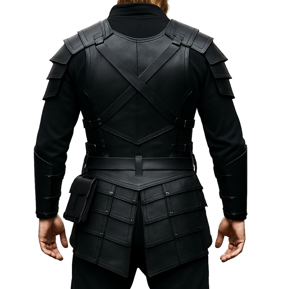 Men Medieval Leather Armor Suit - Leather Knight Viking Armor LARP Cosplay - Image 2 of 4