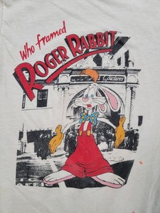 Vintage 80s Who Framed Roger Rabbit Single Stitch T-shirt Youth Large THRASHED