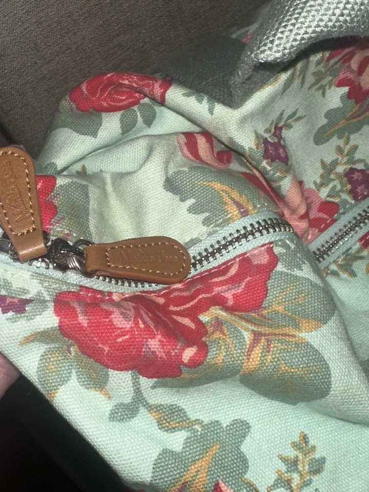 Bolso de Mano Matilda Jane Weekender Grande Bolso de Lona Rosa Verde Azulado Floral. Usado en excelente estado Foto 4 de 4