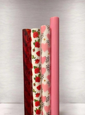 #ad 4 12” 10mm Stanley fat straw set Valentine straws Red rose amp; Pink heart print $9.00