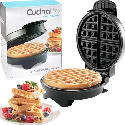 Belgian Waffle Maker- Non-Stick 7'' Waffler Iron w Adjustable Browning Control