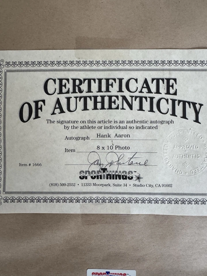 Hank Aaron Autographed Game Picture with Braves - 8" x 10" -PSA Certified - Image 2 of 4