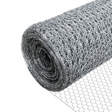VOUNOT Chicken Wire Mesh Metal Animal Fence 25mm Holes 1x25m Galvanized Silver 1.40 per metre