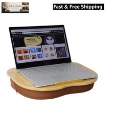 Lap Desk for Laptop with Cushion-Fits up to 15 inch, Bamboo Computer Laptop S...