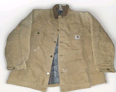 VTG Carhartt Blanket Lined Detroit Work Chore Jacket Coat Sz XL/2X **Read**