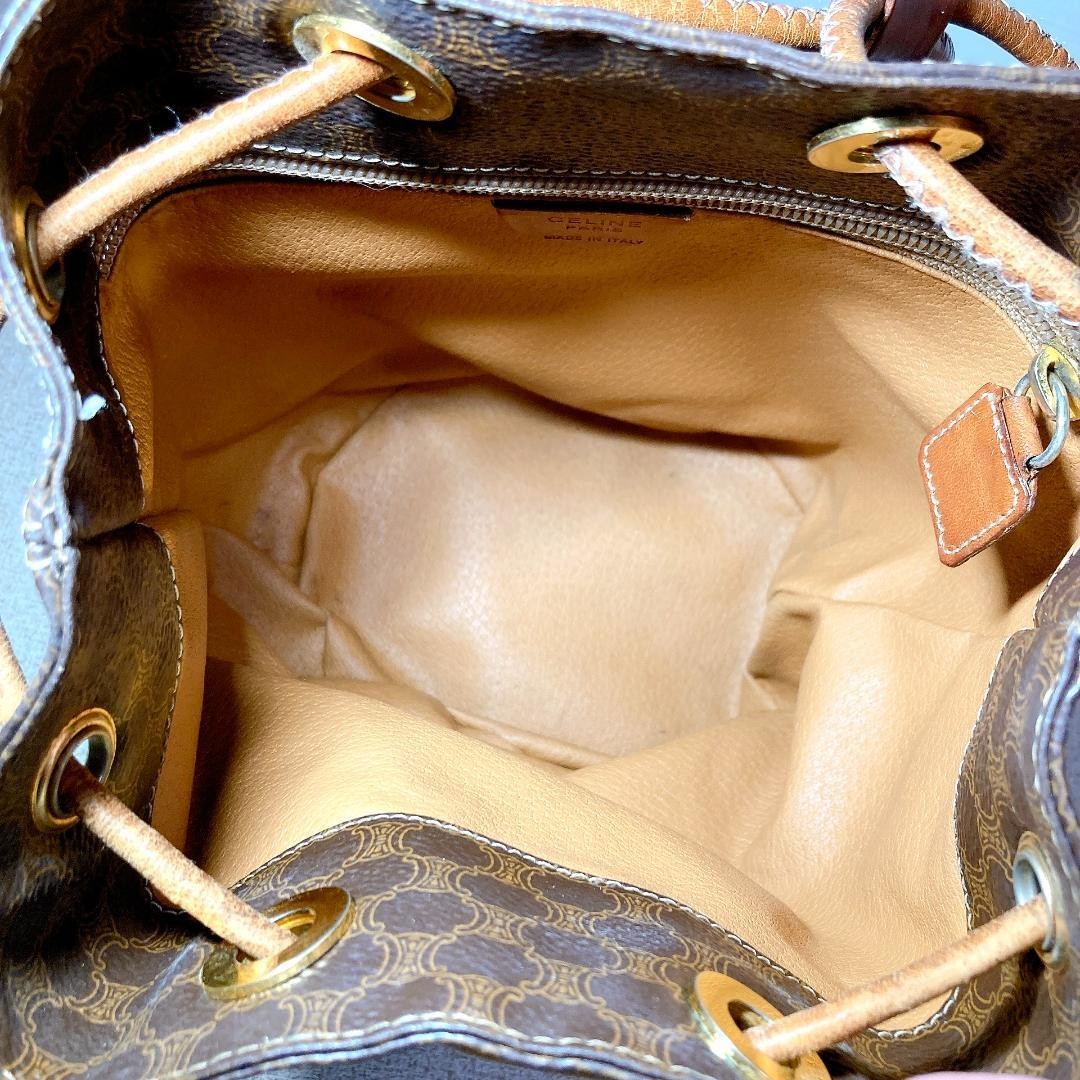 CELINE Backpack Macadam Pattern Drawstring Bag Br… - image 13