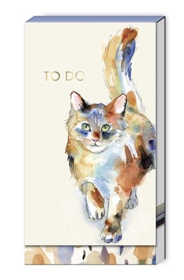 PUNCH STUDIO TALL NOTEPAD CALICO CAT MAGNETIC CLOSURE 75 SHEETS 6'' x 3.25'' NEW