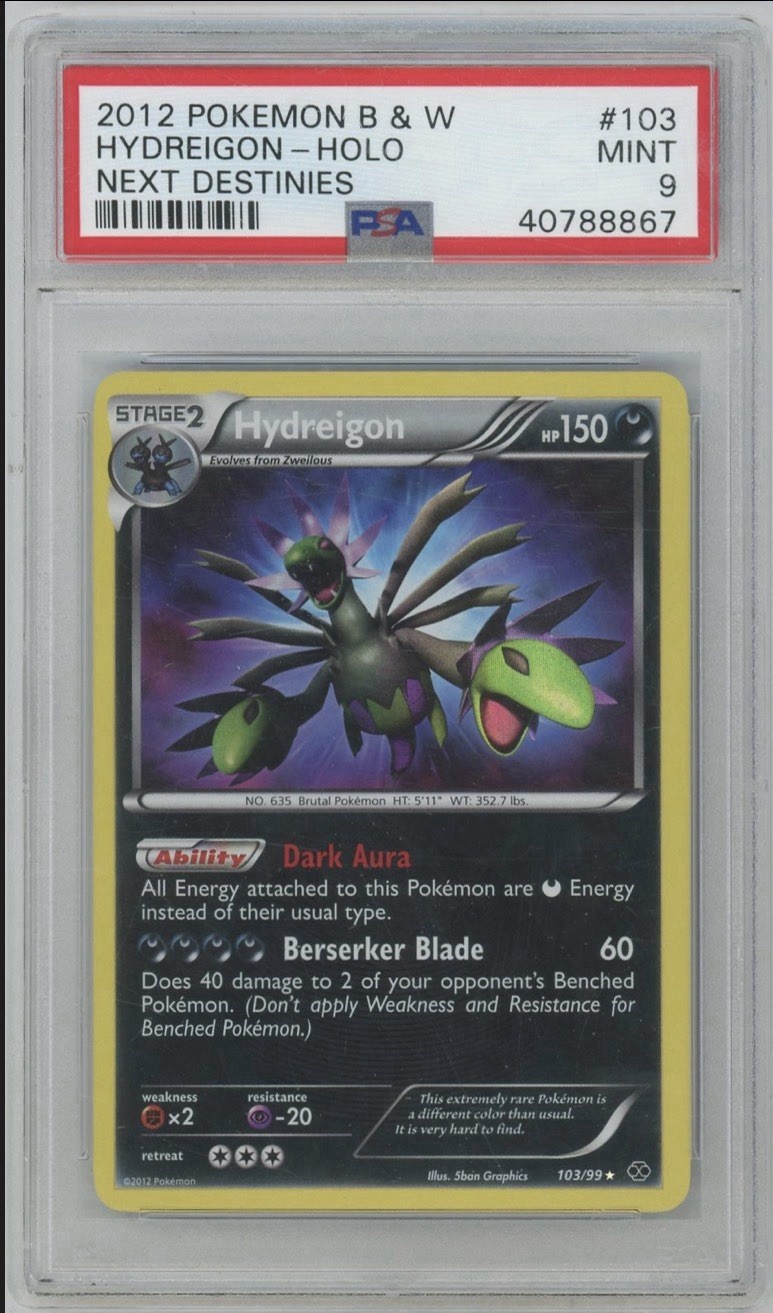 2012 POKEMON B&W NEXT DESTINIES #103 HYDREIGON-HOLO PSA 9