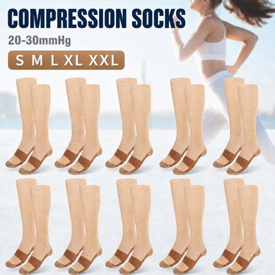 Wholesale Copper Compression Socks 20-30mmHg Graduated Support Mens Womens S-XXL