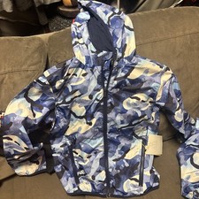 All In Motion Youth Boys' Blue Camo Windbreaker Full Zip Jacket SizeM 8