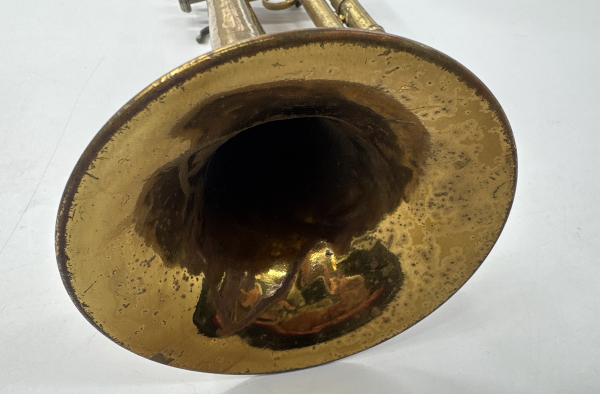 Vintage 1950s Brass Trumpet with Blessing Hard Carrying Case