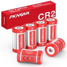 PKNOVA CR2 Battery, 6 Pack CR2 3V Lithium Batteries,