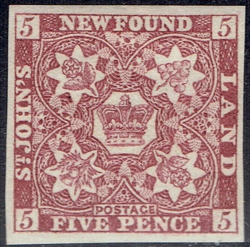 Newfoundland #5 mint hinged stamp