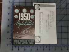 1950 GM Style Ballot Brochure Cadillac Chevrolet Buick Pontiac
