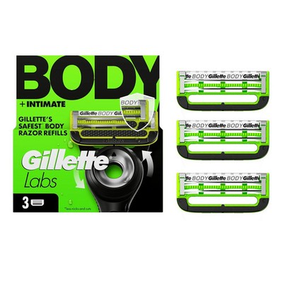 Gillette Labs Body + Intimate Razor Blades Men Anti-Ingrown Bar 3 Refills