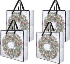 4 Pack Wreath Storage Bag 26 Inches 90 L Wreath Storage Container Reinforced