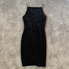 H&M Divided Women’s Short Fitted Sparkly Glitter Jewel Black Dress-Sz XS Small