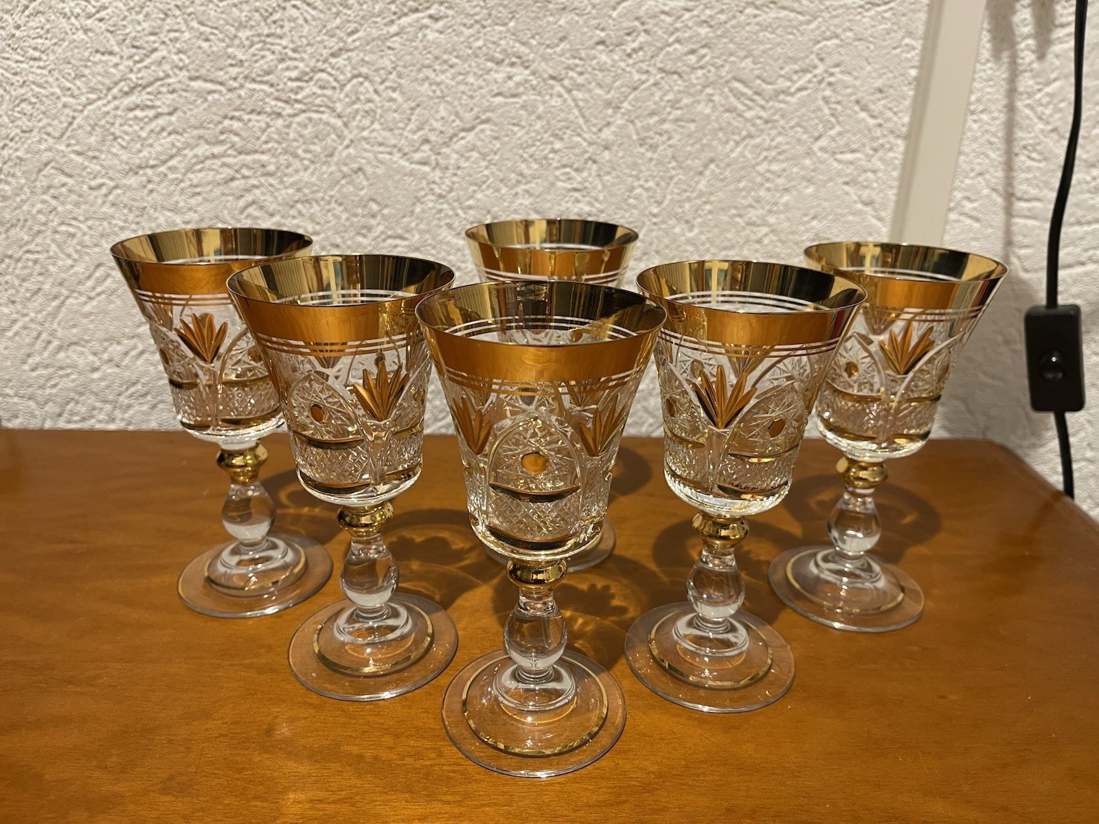 6 Gold Gläser Kristall Gold Glas Weingläser 6er Set