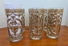 RARE George Briard Midcentury HighBall Glasses - Grecian Urn & Grapes (6)