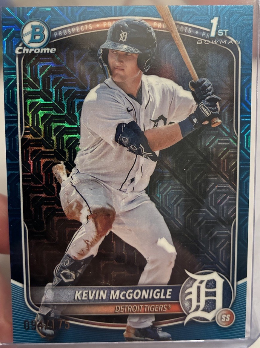 2025 1st Bowman Chrome Kevin McGonigle Navy Mojo Refractor, #94/175 Plus Bonus!