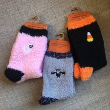 Halloween Fluffy Socks Lot Of 3 New Comfort Holiday Fun