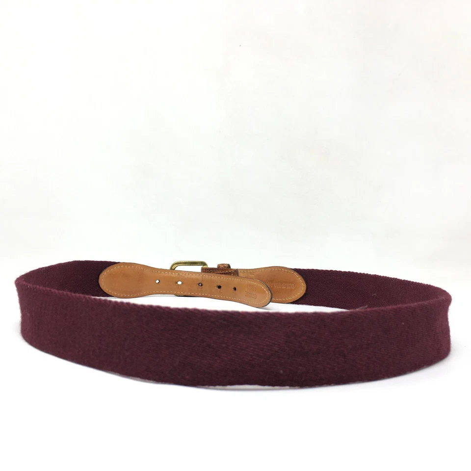 Cinturón de Golf Cole Haan Para Hombre Talla 34 Borgoña Marrón Genuino Lagarto De Colección Latón Foto 3 de 4