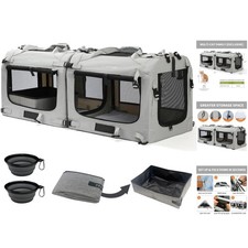 Luxury 24" Cat Carrier for Multiple Cats - Safety Features  Comfort Design