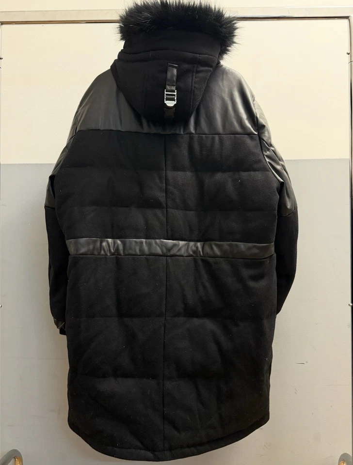 Karl Lagerfeld 男式长 Puffer 黑色夹克尺寸:XXL — 第 2/4 张图片