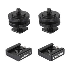 2xCAMVATE 1/4" Screw to Hot Shoe Mount Adapter Hot Cold Shoe fr Camera Light/Mic