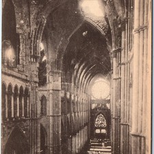 c1920s Reims Cathedral France Interior Gothic Arches Vault Bomb Damage WWI A344