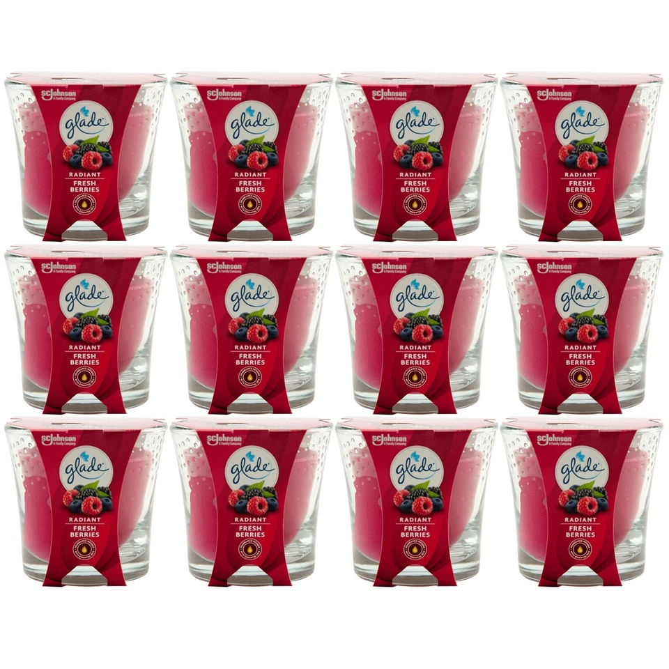 glade Duftkerze RADIANT FRESH BERRIES 12 x 129g Himbeere - Erdbeere - Magnolie - Bild 1 von 1