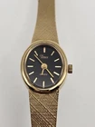 Timex Vintage 1980's Watch Women Dainty Gold/Black Tone 15mm Working