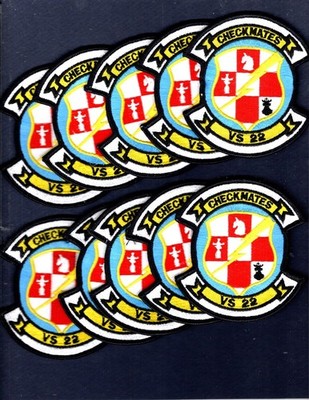 Dealer Lot VS-22 CHECKMATES US NAVY S-3 VIKING Squadron Patch Set of 10