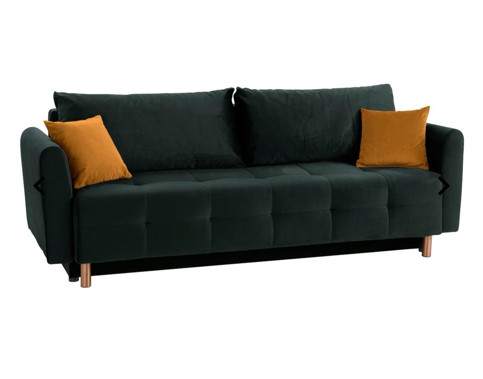 Sofa 2 Sitzer mit Schlaffunktion, Grün - Velours - Bild 3 von 3